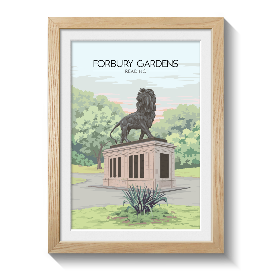 Forbury Gardens Reading Travel Poster