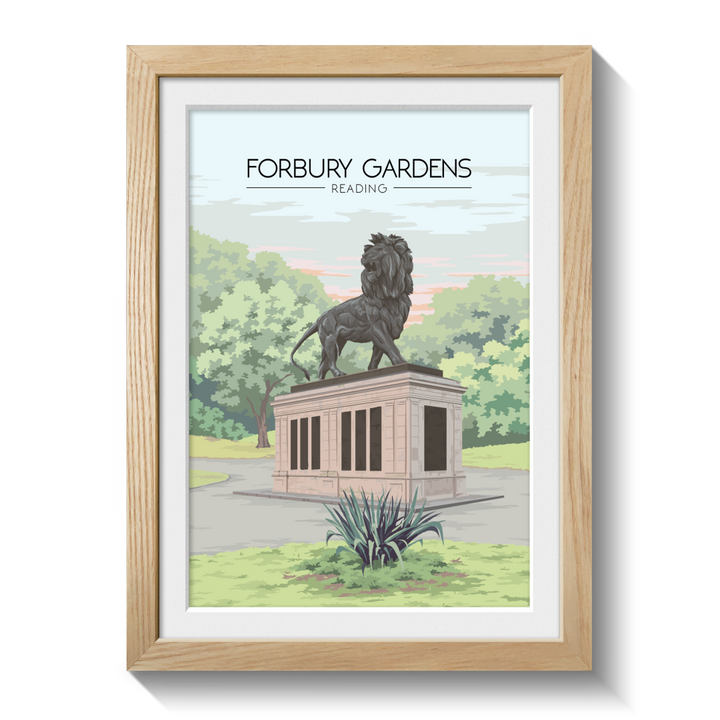 Forbury Gardens Reading Travel Poster