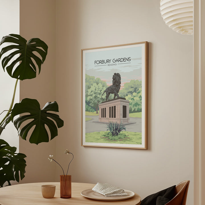 Forbury Gardens Reading Travel Poster
