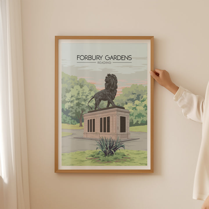 Forbury Gardens Reading Travel Poster