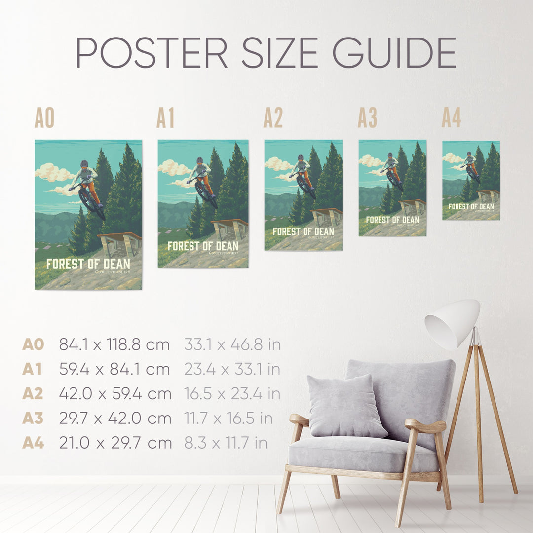 Forest of Dean Mountain Biking Travel Poster