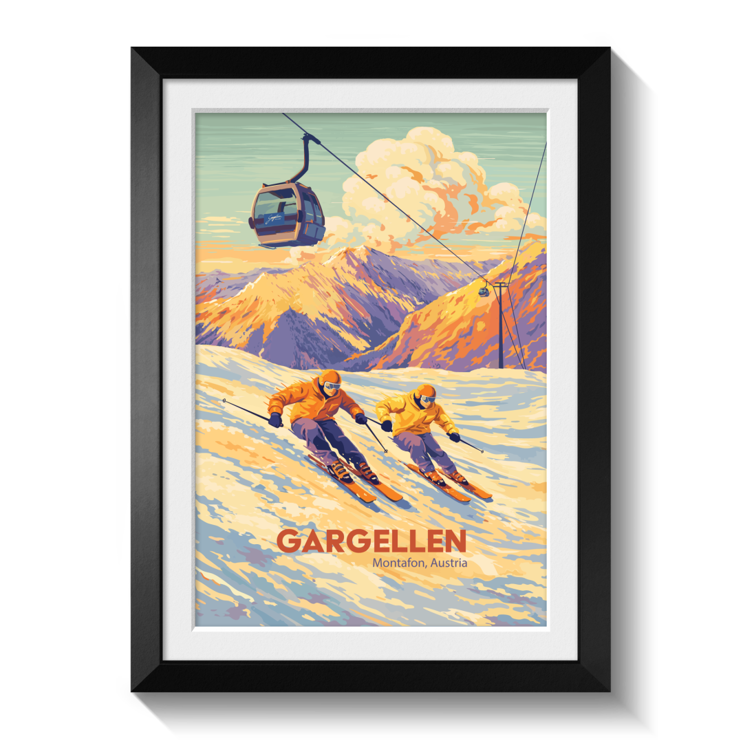 Gargellen Austria Ski Resort Travel Poster