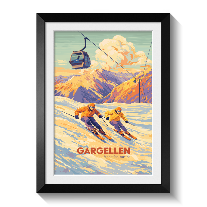Gargellen Austria Ski Resort Travel Poster