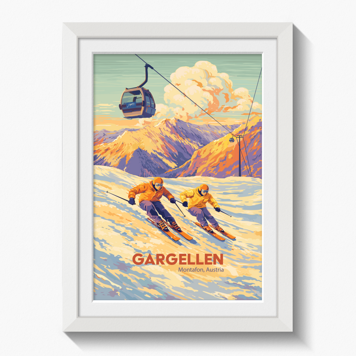 Gargellen Austria Ski Resort Travel Poster