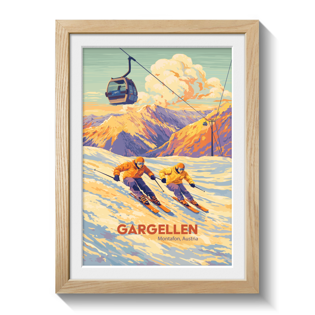 Gargellen Austria Ski Resort Travel Poster