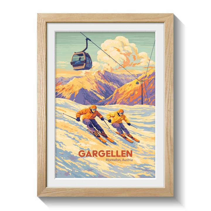 Gargellen Austria Ski Resort Travel Poster