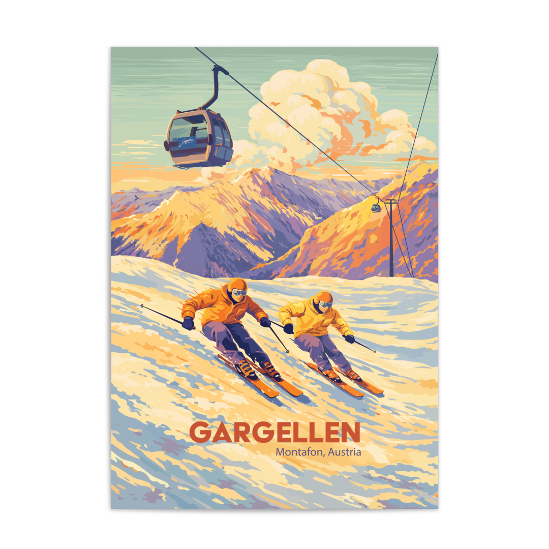 Gargellen Austria Ski Resort Travel Poster