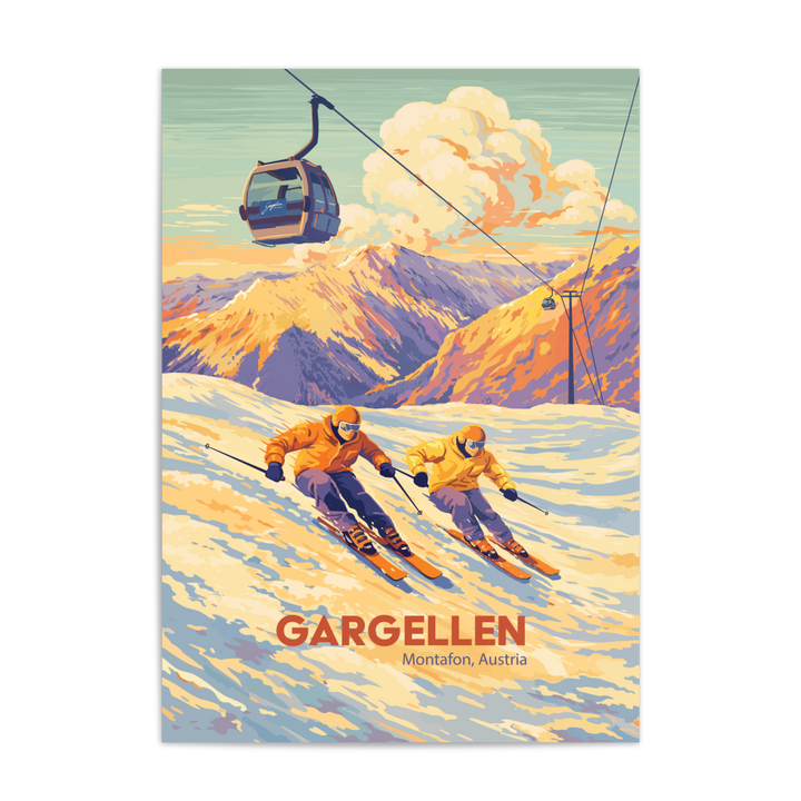 Gargellen Austria Ski Resort Travel Poster