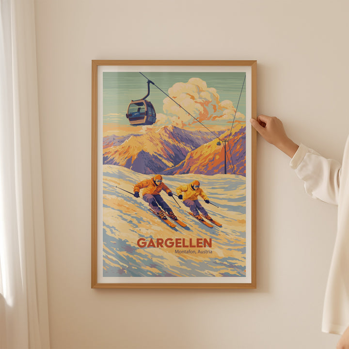Gargellen Austria Ski Resort Travel Poster