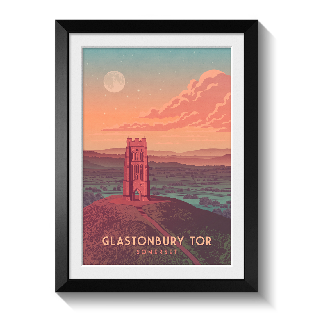 Glastonbury Tor Travel Poster