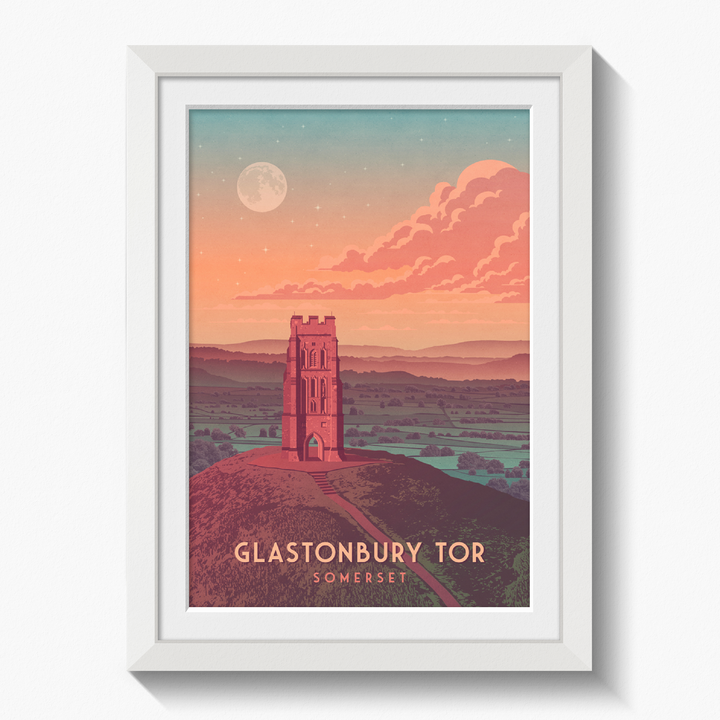Glastonbury Tor Travel Poster