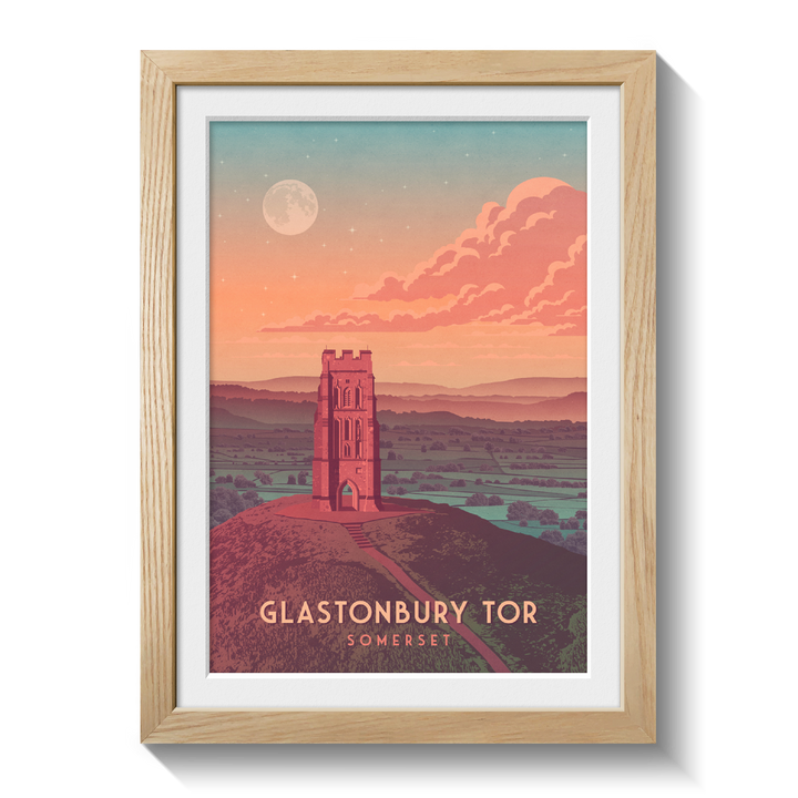 Glastonbury Tor Travel Poster