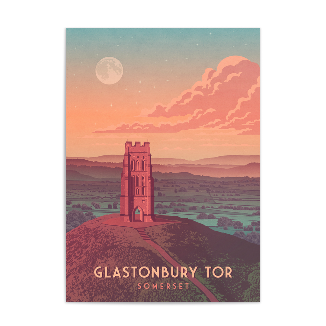 Glastonbury Tor Travel Poster
