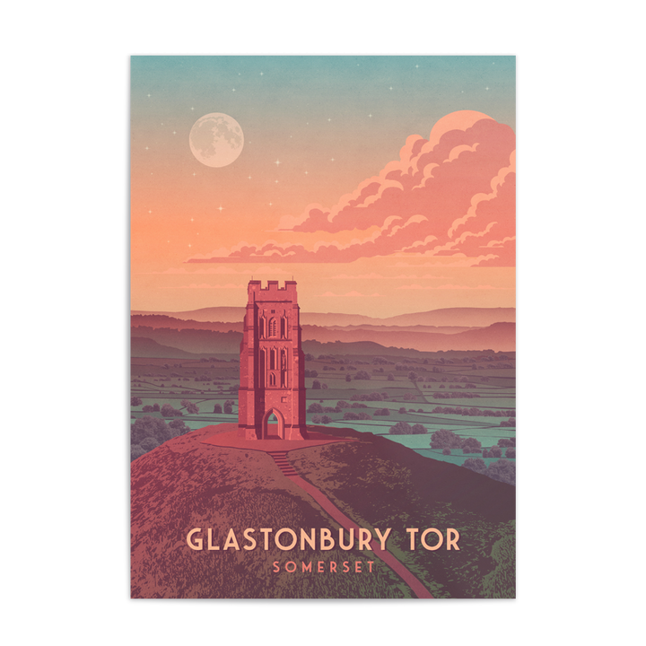Glastonbury Tor Travel Poster