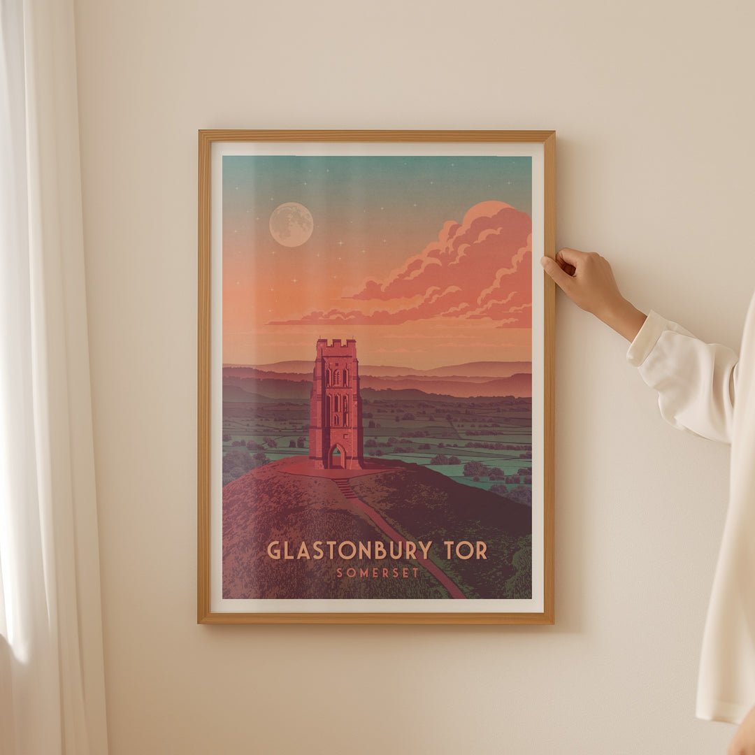 Glastonbury Tor Travel Poster
