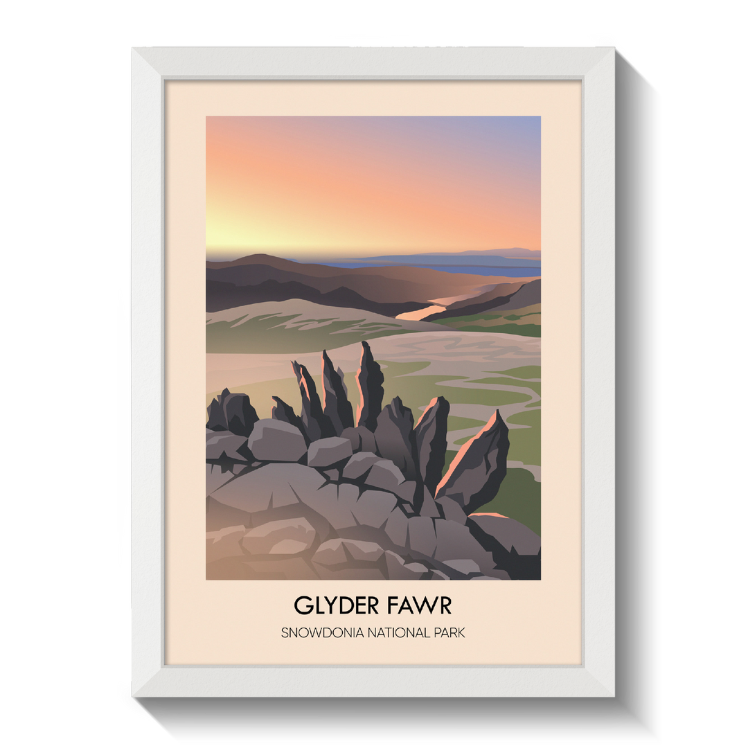 Glyder Fawr Snowdonia National Park Travel Poster