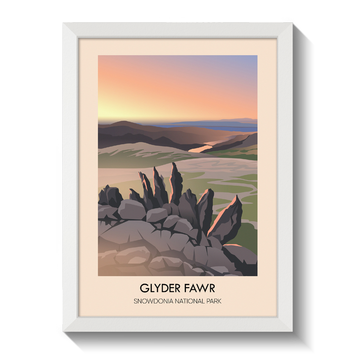 Glyder Fawr Snowdonia National Park Travel Poster