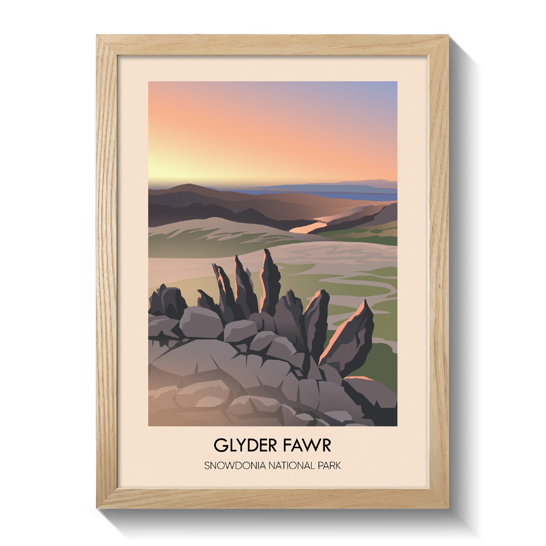 Glyder Fawr Snowdonia National Park Travel Poster