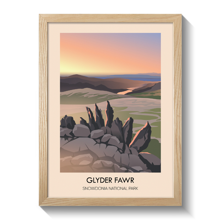 Glyder Fawr Snowdonia National Park Travel Poster