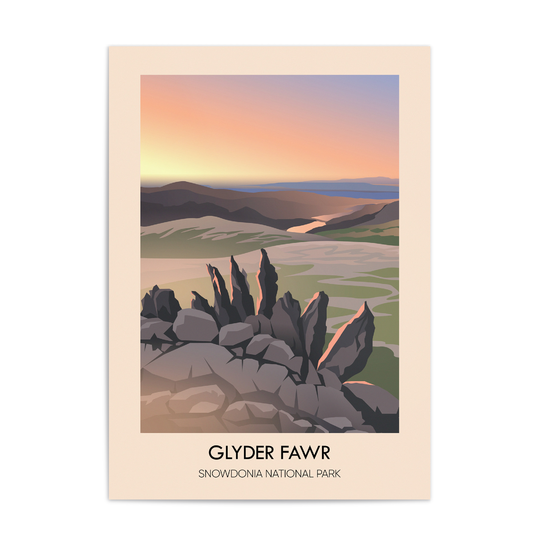 Glyder Fawr Snowdonia National Park Travel Poster