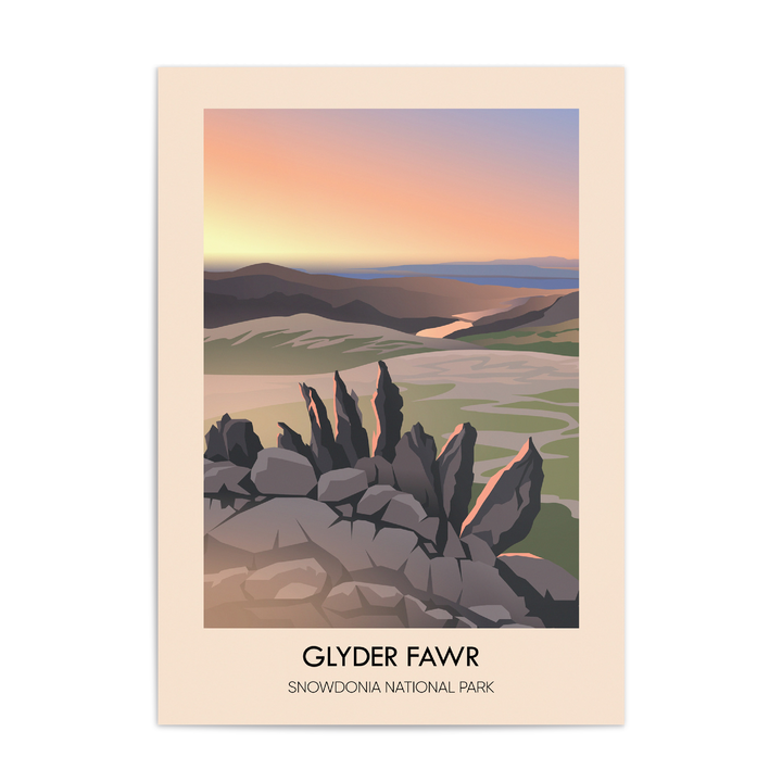 Glyder Fawr Snowdonia National Park Travel Poster