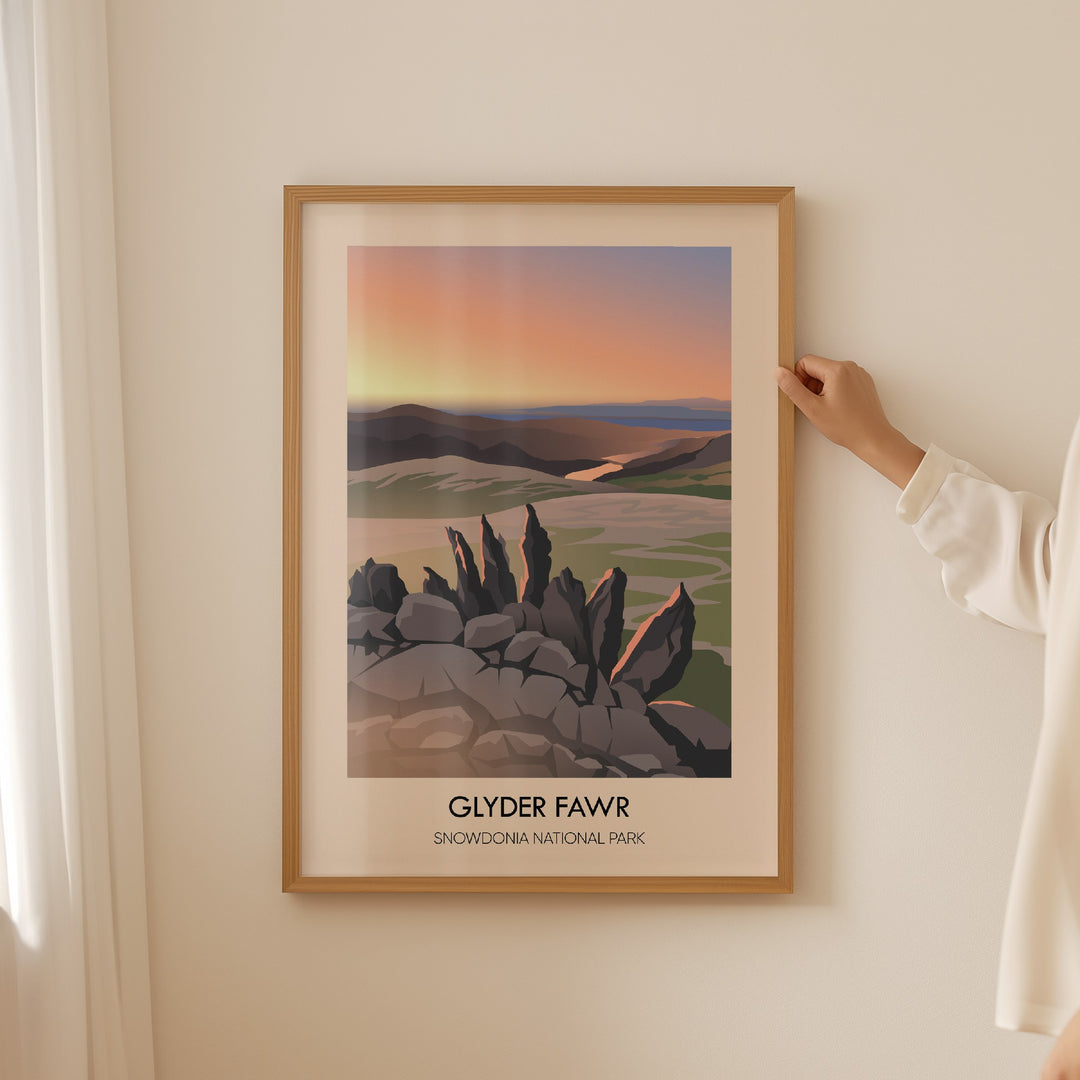 Glyder Fawr Snowdonia National Park Travel Poster