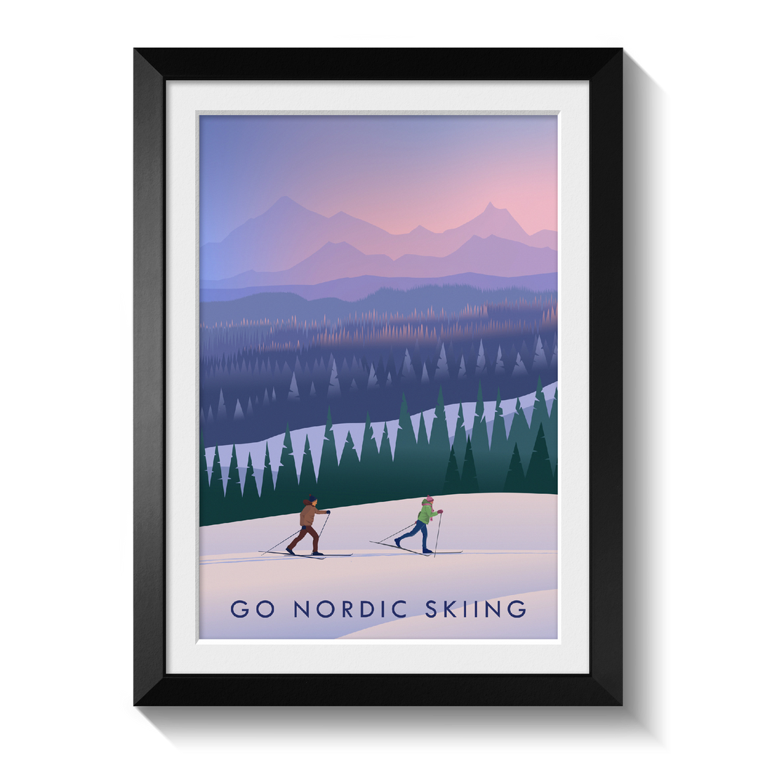 Go Nordic Skiing Travel Poster
