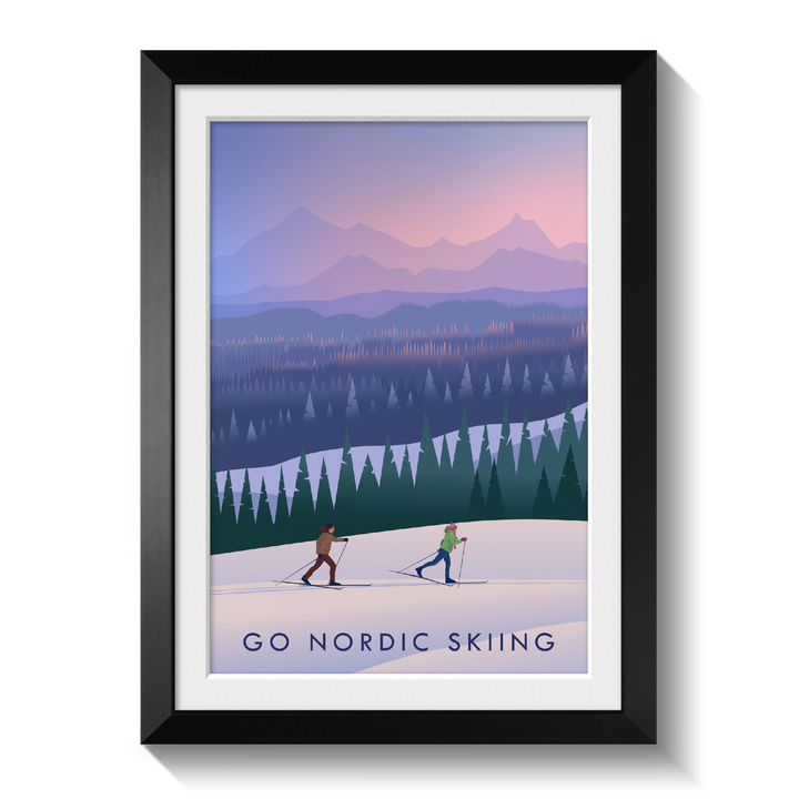 Go Nordic Skiing Travel Poster