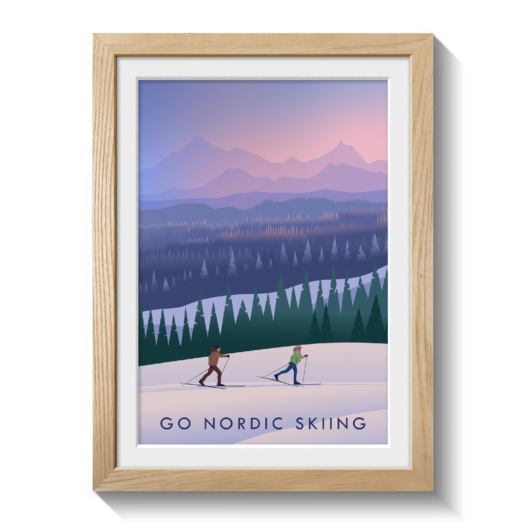 Go Nordic Skiing Travel Poster