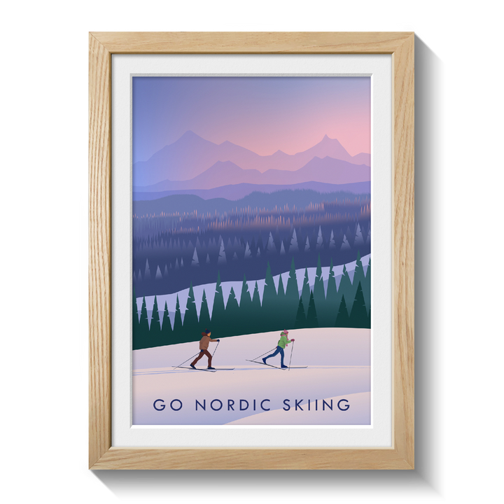 Go Nordic Skiing Travel Poster