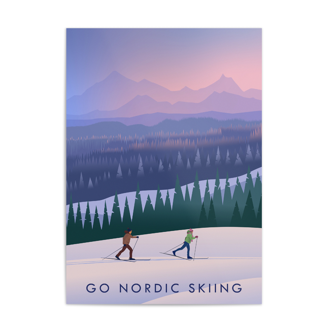 Go Nordic Skiing Travel Poster