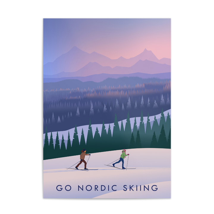 Go Nordic Skiing Travel Poster