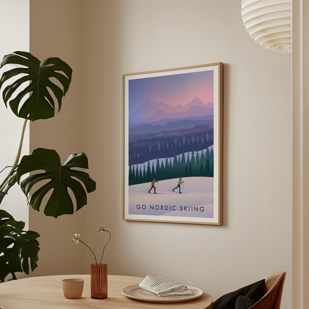 Go Nordic Skiing Travel Poster