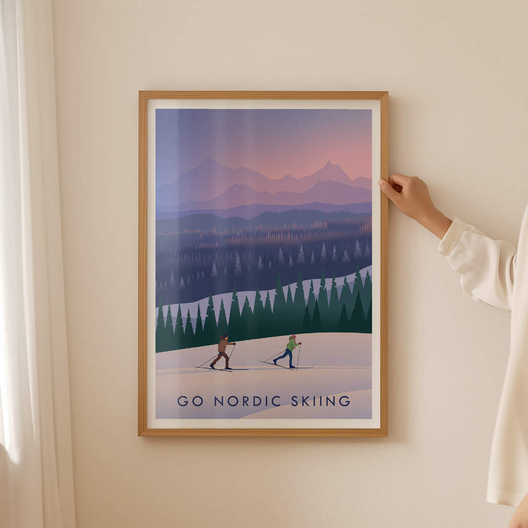 Go Nordic Skiing Travel Poster