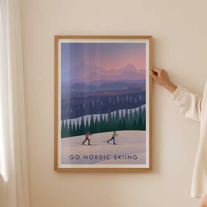 Go Nordic Skiing Travel Poster