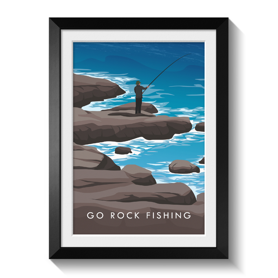 Go Rock Fishing Travel Poster