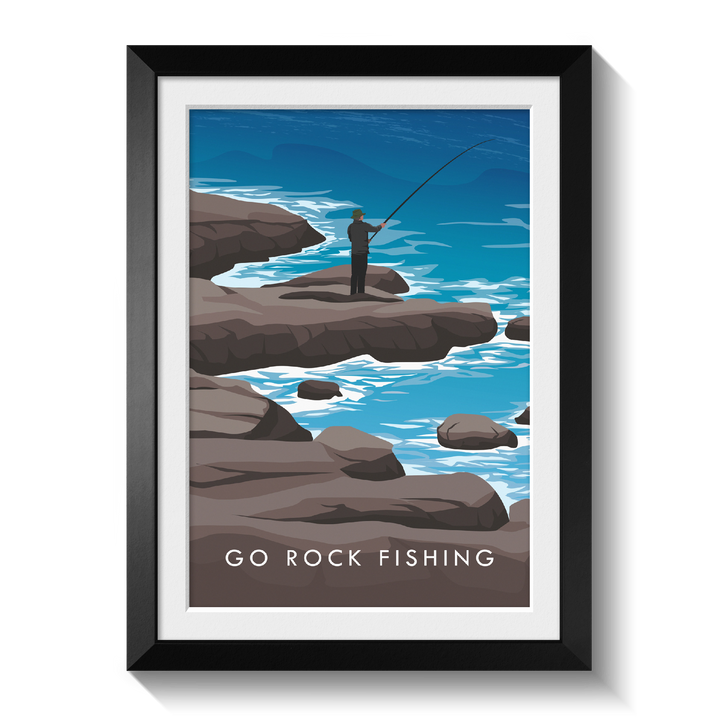 Go Rock Fishing Travel Poster
