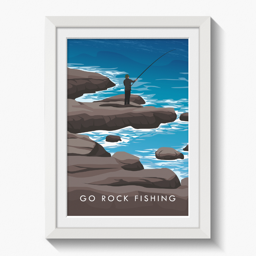 Go Rock Fishing Travel Poster