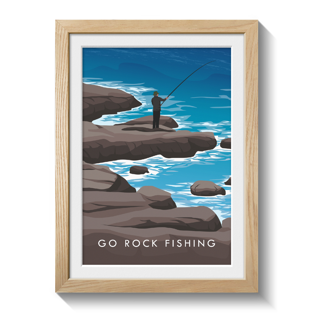 Go Rock Fishing Travel Poster
