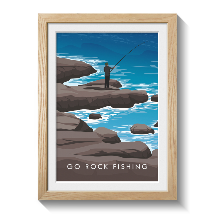 Go Rock Fishing Travel Poster