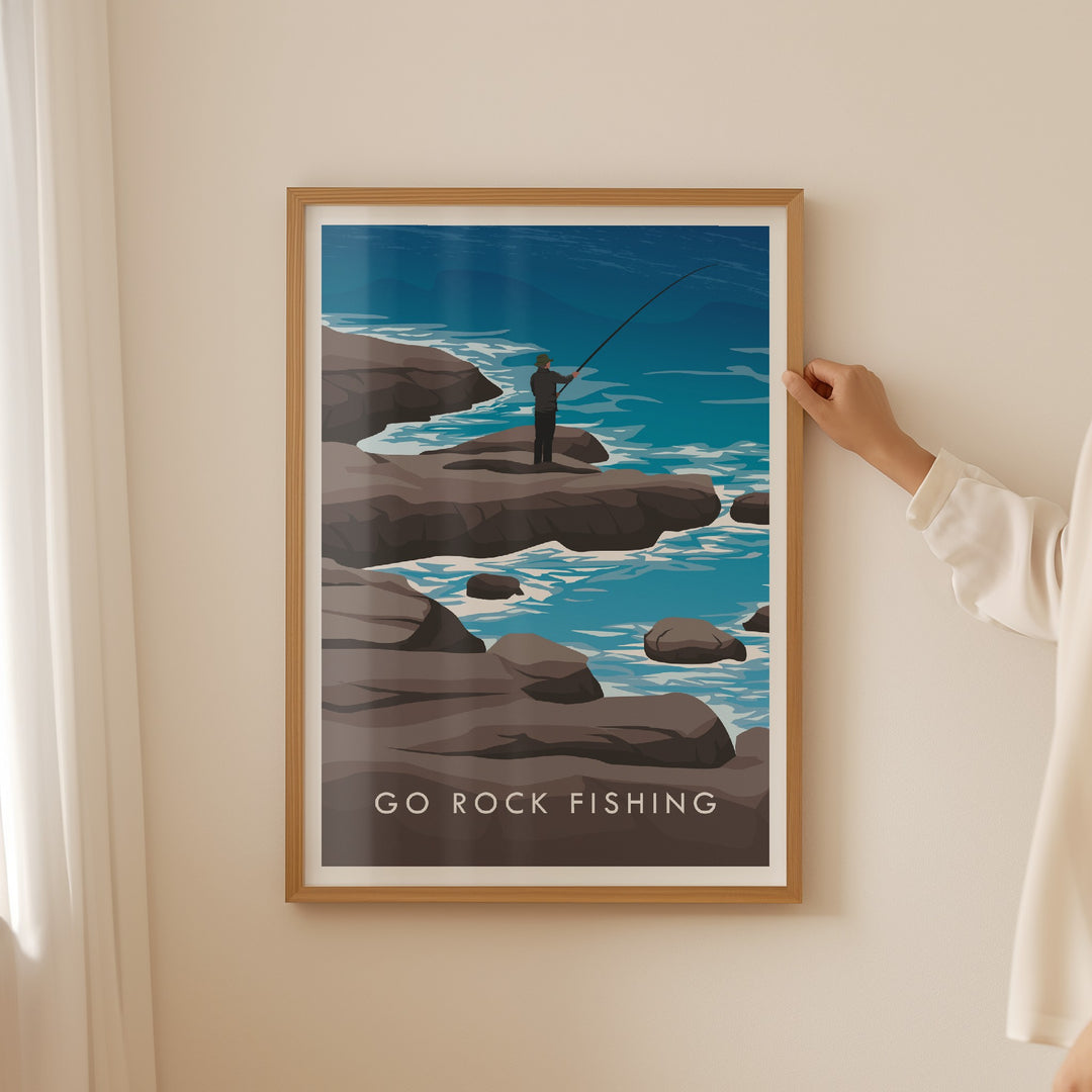 Go Rock Fishing Travel Poster