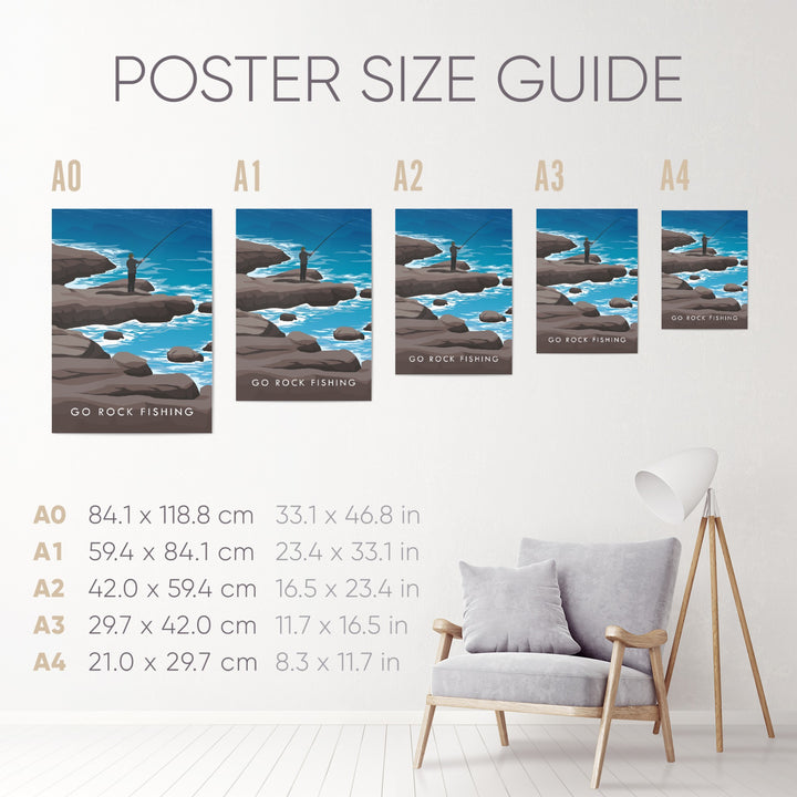 Go Rock Fishing Travel Poster