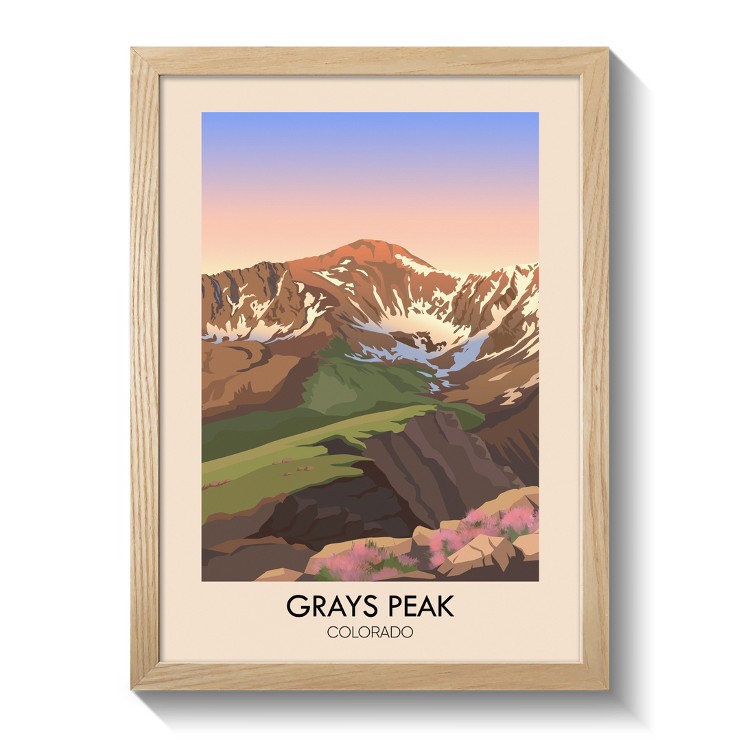 Grays Peak Colorado USA Travel Poster