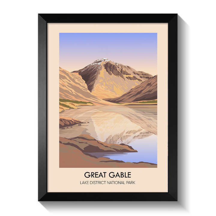 Great Gable Mountain Lake District Travel Poster