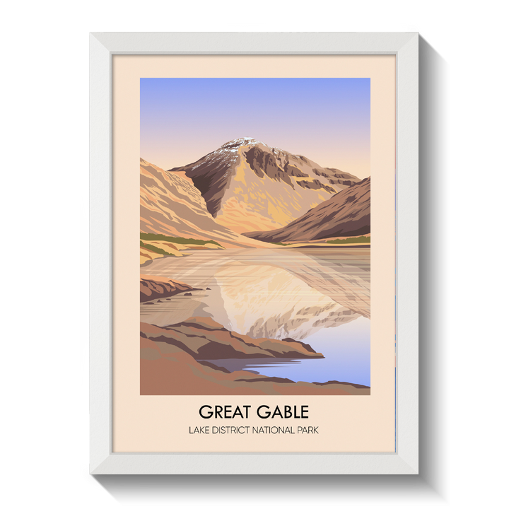 Great Gable Mountain Lake District Travel Poster