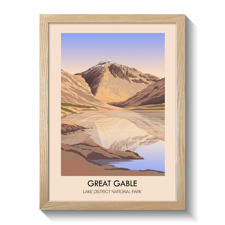 Great Gable Mountain Lake District Travel Poster