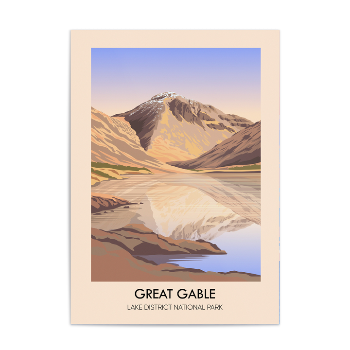 Great Gable Mountain Lake District Travel Poster