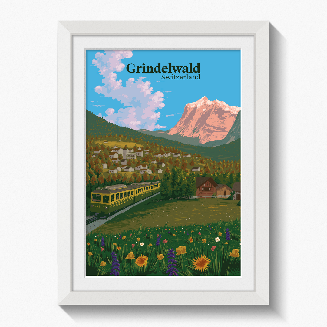 Grindelwald Switzerland Travel Poster