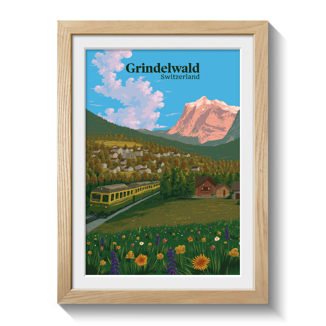 Grindelwald Switzerland Travel Poster