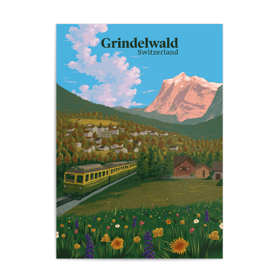 Grindelwald Switzerland Travel Poster